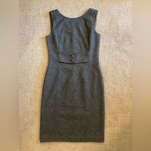 🩶💜 Luxury TOCCA Gray Wool Blend Sleeveless Midi Dress 4 EUC Old Money Office